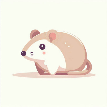 Cute cartoon rat on white background. Vector illustration. Eps 10のイラスト素材