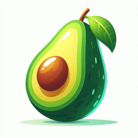 Avocado vector illustration. Avocado fruit isolated on white background.のイラスト素材