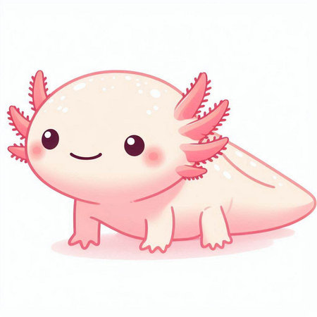 Cute cartoon pink pterodactyl. Vector illustration.のイラスト素材