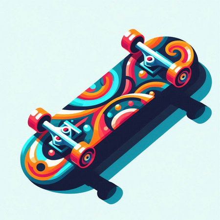 Skateboard. Vector illustration in isometric 3d style.のイラスト素材