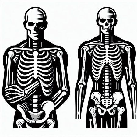 Human skeleton.Vector illustration ready for vinyl cutting.\"\""のイラスト素材