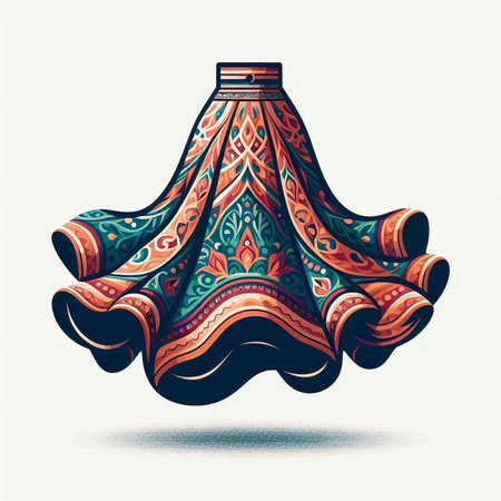 Ethnic hand-drawn dress. Vector illustration for your design.のイラスト素材