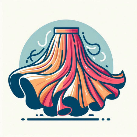Illustration of colorful handkerchief. Vector illustration in retro style.のイラスト素材