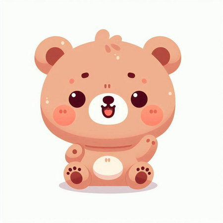 Cute cartoon bear. Vector illustration isolated on a white background.のイラスト素材