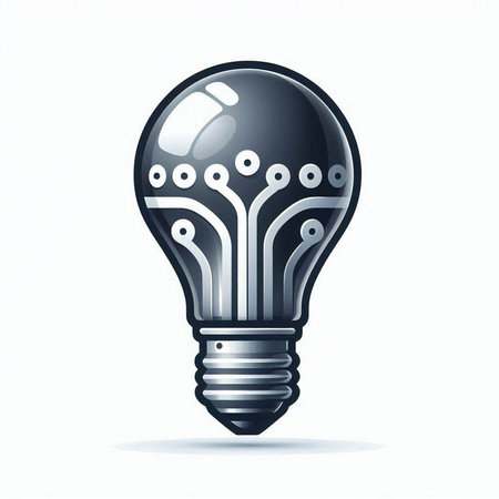 Light bulb with circuit on white background. Vector illustration. Eps 10.のイラスト素材