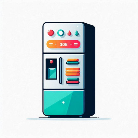 Refrigerator. Refrigerator in flat style. Vector illustration.のイラスト素材