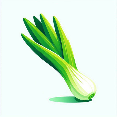 Green onion isolated on white background. Vector illustration. Eps 10.のイラスト素材