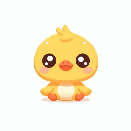 Cute baby chicken isolated on a white background. Vector illustration.のイラスト素材