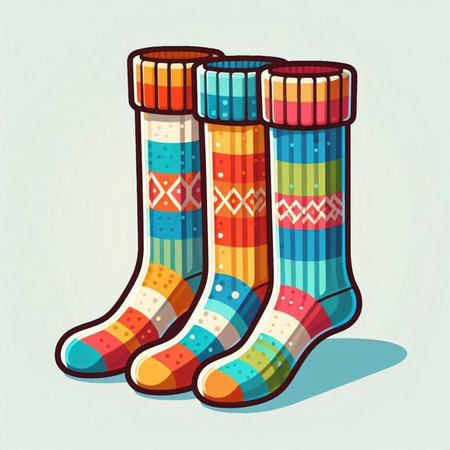 Colorful socks isolated on white background. Vector illustration. Eps 10のイラスト素材