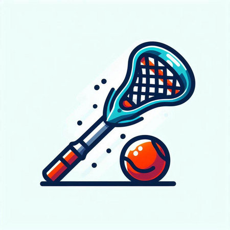 Tennis racket and ball icon. Vector illustration in flat style.のイラスト素材