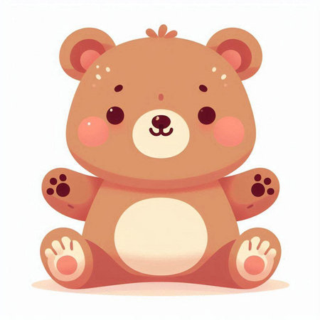 Cute cartoon bear. Vector illustration isolated on a white background.のイラスト素材