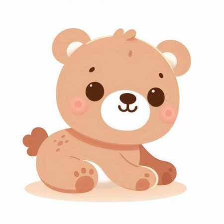 Cute cartoon teddy bear on white background. Vector illustration.のイラスト素材
