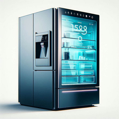 Modern Refrigerator on a white background. 3d rendering.のイラスト素材