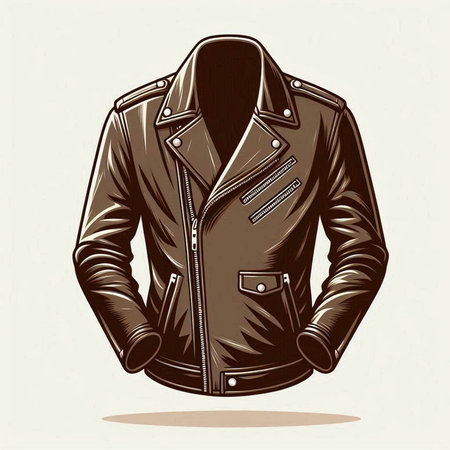 Men's jacket in a leather jacket on a white background. Vector illustrationのイラスト素材