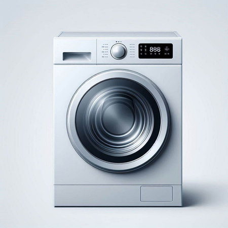 Washing machine isolated on a white background. 3d illustration.のイラスト素材