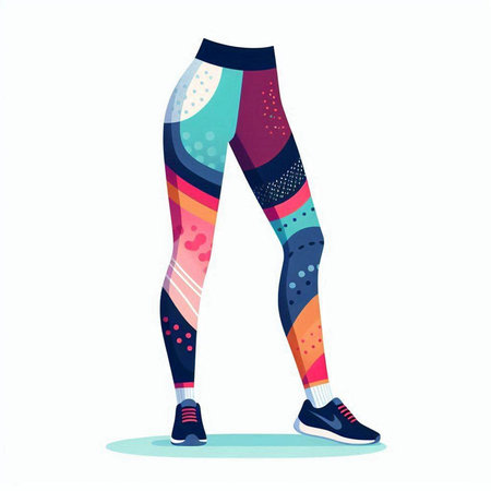 Colorful sports leggings on a white background. Vector illustrationのイラスト素材