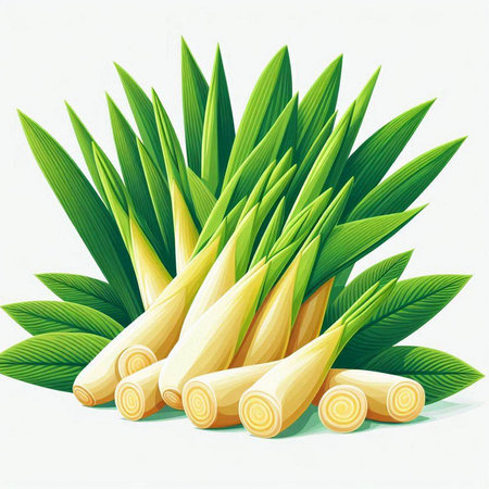 Illustration of fresh leeks with green leaves on a white backgroundのイラスト素材