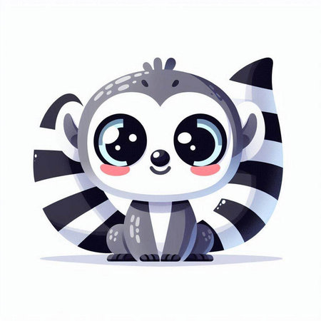 Cute raccoon cartoon character. Vector illustration of a wild animal.のイラスト素材