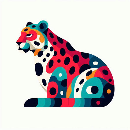 Cheetah. Vector illustration. Isolated on a white background.のイラスト素材