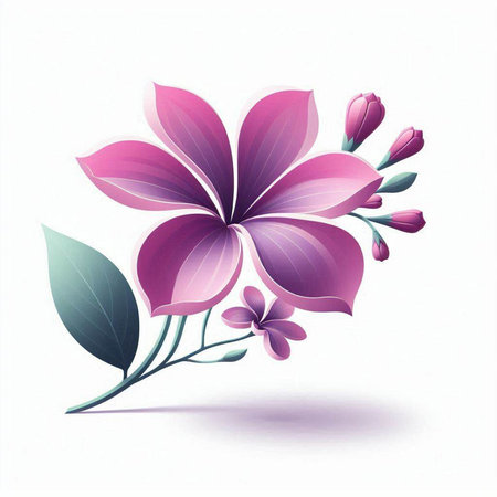 Beautiful pink flower on white background. Vector illustration. Eps 10.のイラスト素材