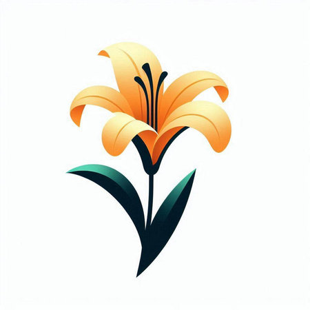 Lily flower isolated on a white background. Vector illustration for your designのイラスト素材