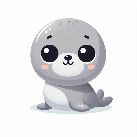 Cute baby seal. Vector illustration of a cute baby seal.のイラスト素材