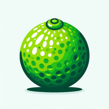 Illustration of a green golf ball isolated on a white background.のイラスト素材