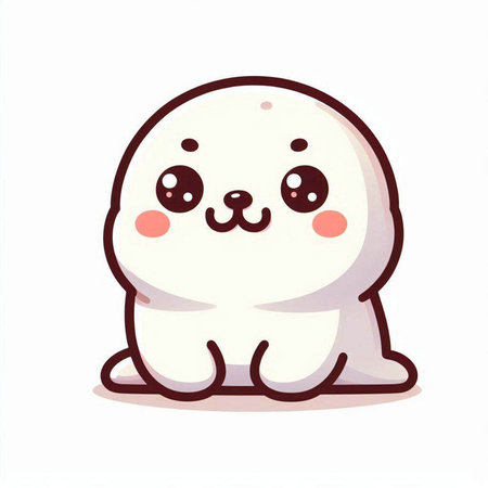 Cute polar bear cartoon on white background. Vector illustration of cute polar bear.のイラスト素材