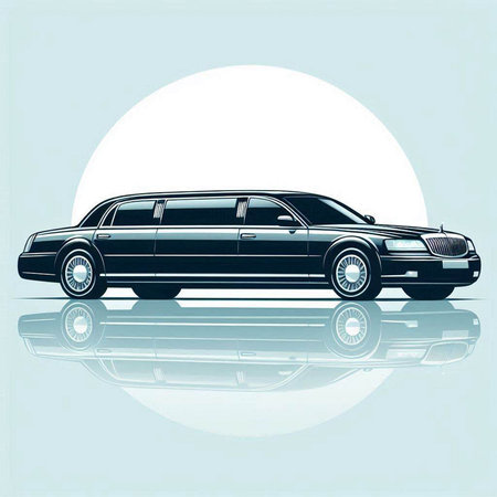 Illustration of a luxury limousine on a white background.のイラスト素材