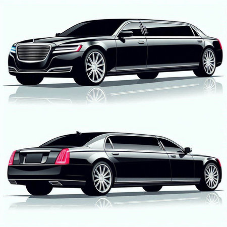 Luxury car isolated on a white background. 3d renderingのイラスト素材