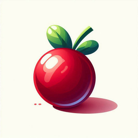 Cranberry with leafs on white background. Vector illustration.のイラスト素材