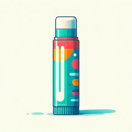 Cosmetic bottle with colored liquid on white background. Vector illustration.のイラスト素材