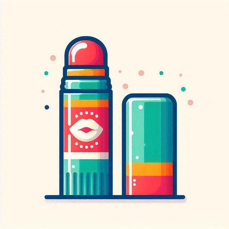 Vector illustration of an antiperspirant deodorant roll.のイラスト素材