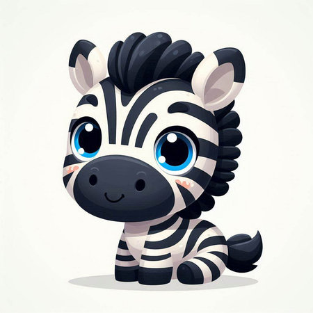Cute cartoon zebra. Vector illustration of a funny animal.のイラスト素材