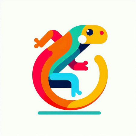 Gecko on a white background. Gecko icon. Vector illustrationのイラスト素材