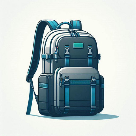 Backpack on a white background. Vector illustration. Eps 10.のイラスト素材