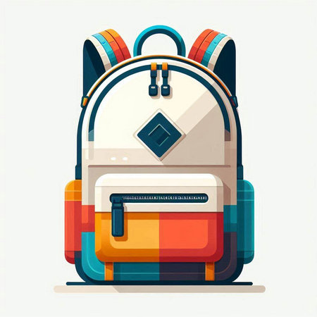 Vector illustration of a school backpack isolated on a white background. Back to school.のイラスト素材