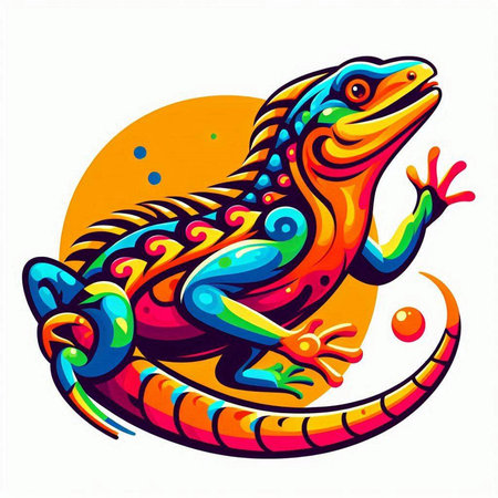 Lizard. Vector illustration of a lizard on a white background.のイラスト素材