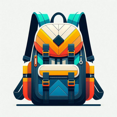 Backpack vector illustration isolated on white background. Backpack icon.のイラスト素材