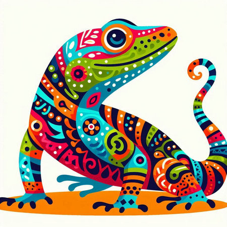 Colorful lizard on a white background. Vector illustration for your designのイラスト素材