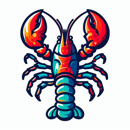 Lobster. Vector illustration. Isolated on white background.のイラスト素材