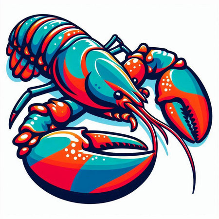 Lobster on a white background. Vector illustration for your designのイラスト素材
