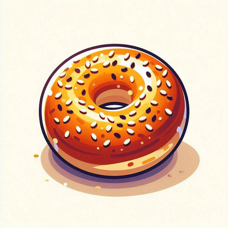 Donut with sprinkles. Vector illustration of a donut.のイラスト素材