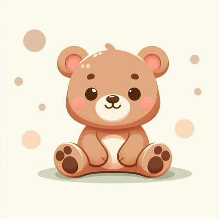 Cute teddy bear on a light background. Vector illustration.のイラスト素材
