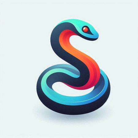 Vector icon of the letter S in the form of a snake.のイラスト素材