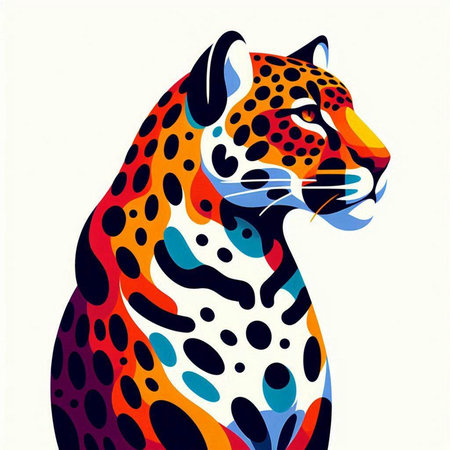 Leopard. Hand drawn illustration. Vector eps 10 file.のイラスト素材