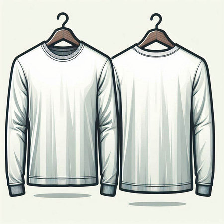 Vector illustration of a white t-shirt on a hanger.のイラスト素材