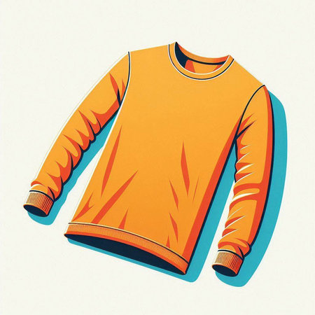 Illustration of an orange sweater on a white background, vector illustrationのイラスト素材