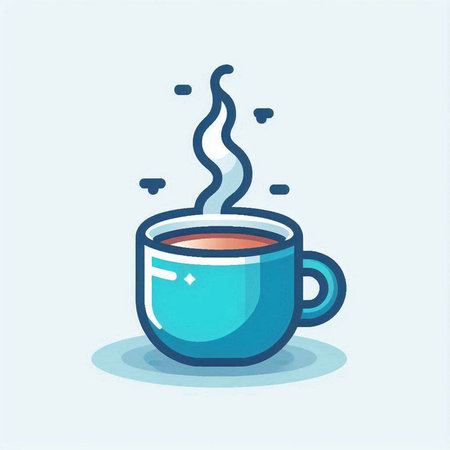Coffee cup icon. Vector illustration of a cup of coffee.のイラスト素材