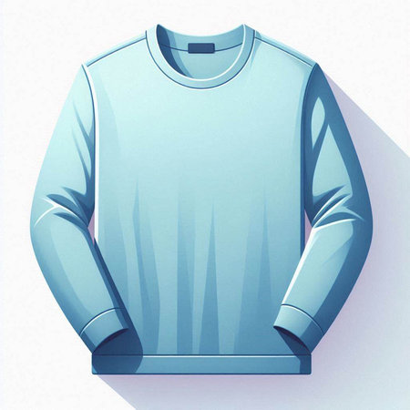 Illustration of a blue sweater on a white background - 3d renderのイラスト素材